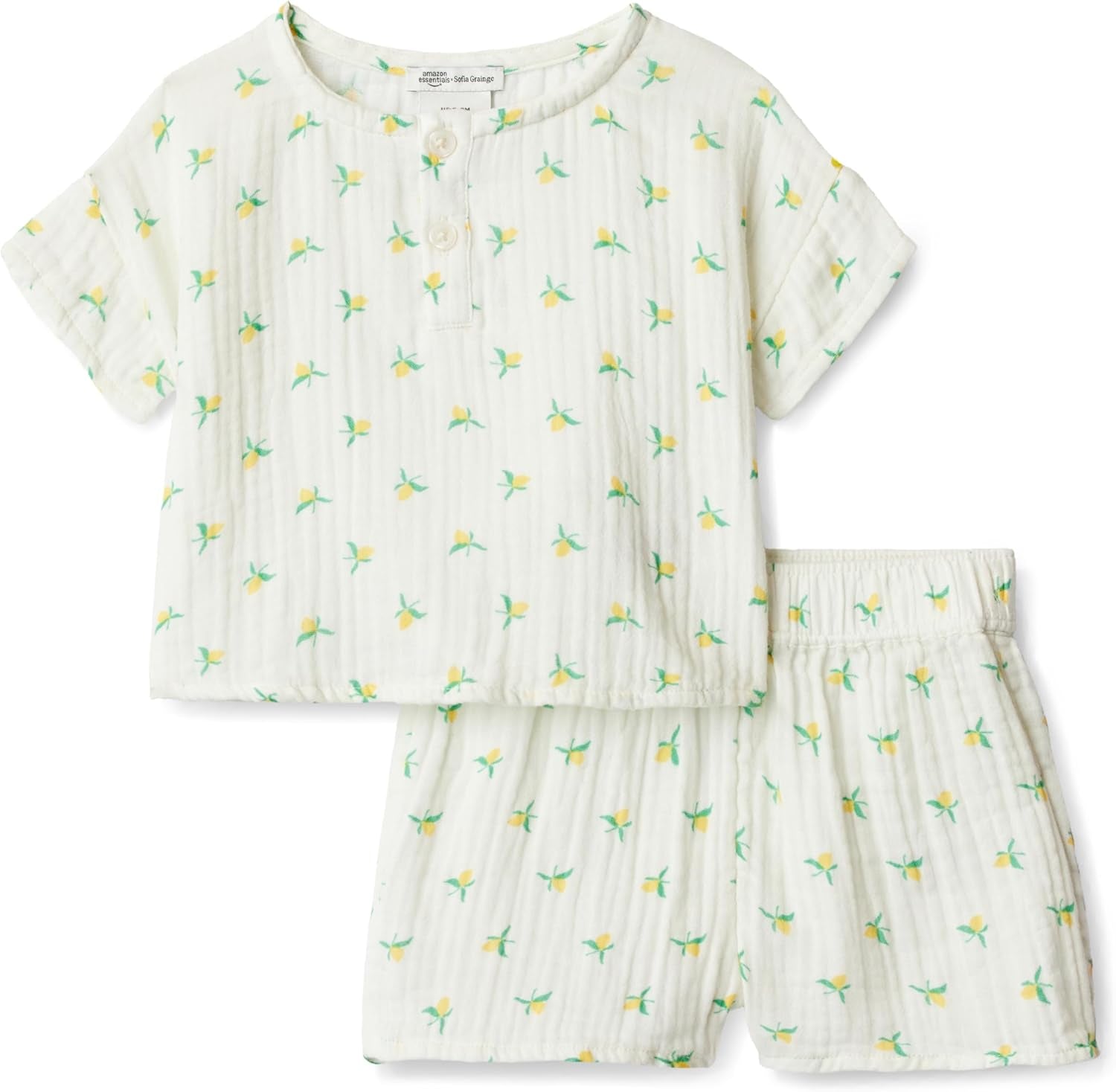 X Sofia Grainge Unisex Toddlers' and Babies Cotton Gauze Shirt & Shorts Play Set