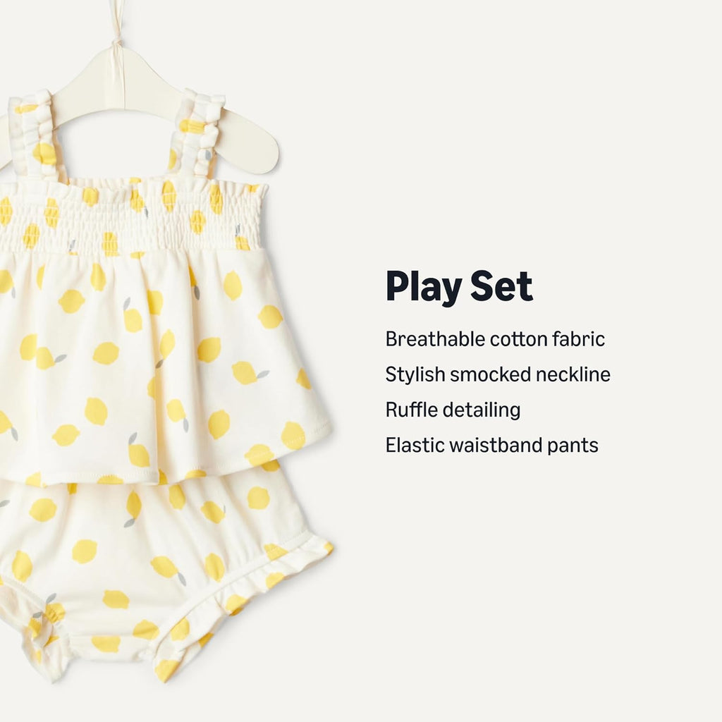 X Sofia Grainge Baby Girls' Cotton Sleeveless Shirt and Shorts Play Set