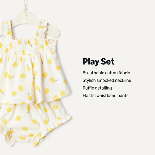 X Sofia Grainge Baby Girls' Cotton Sleeveless Shirt and Shorts Play Set