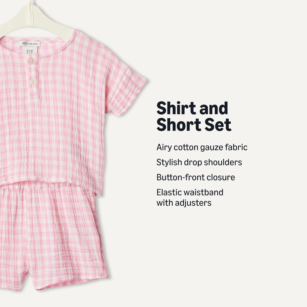 X Sofia Grainge Unisex Toddlers' and Babies Cotton Gauze Shirt & Shorts Play Set