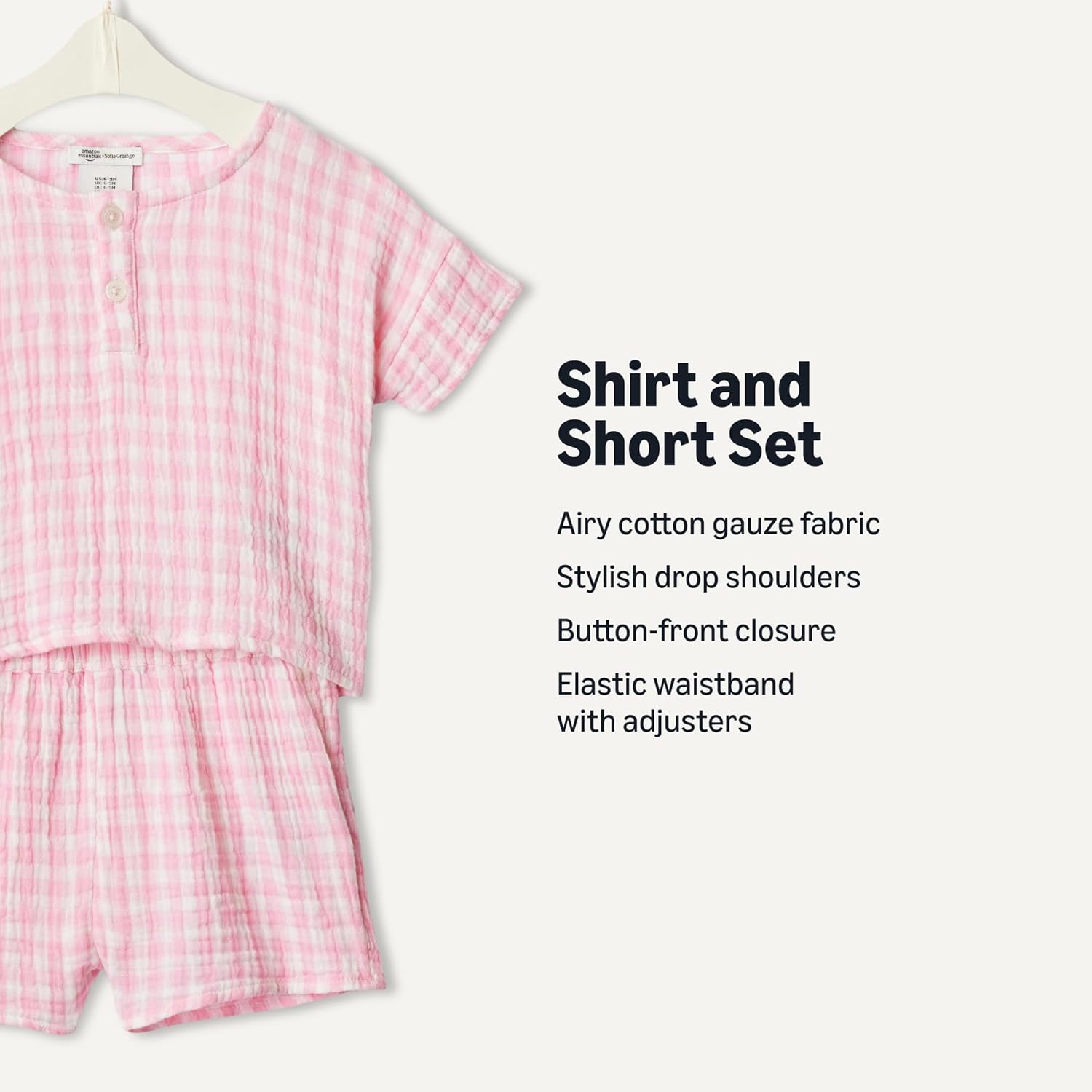 X Sofia Grainge Unisex Toddlers' and Babies Cotton Gauze Shirt & Shorts Play Set